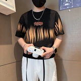 B323-DT73-P48控68社会小伙短袖T恤男店主风痞帅流行百搭半袖衣服，男装T恤，星座301C（原B323）