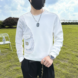 条纹拼接真口袋卫衣男设计感潮牌社会小伙长袖外套B323/WY09A/P58，女装短外套，星座301C（原B323）