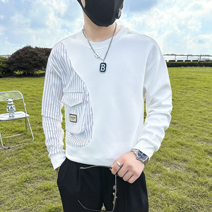 条纹拼接真口袋卫衣男设计感潮牌社会小伙长袖外套B323/WY09A/P58图片