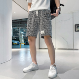B323-DK21-特P48控69社会小伙店主风潮流菱形休闲短裤五分裤，男装牛仔裤，星座301C（原B323）