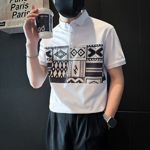 B323-PL20-P55控75短袖男POLO衫社会小伙店主风夏季新款高级感,男装Polo衫,星座301C（原B323）