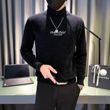 社会小伙毛衣男潮牌2023新款高领字母高级感打底衫黑色M31-特P58，男装针织衫/毛衣，星座301C（原B323）