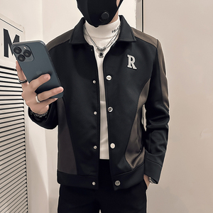 高品质有垫肩社会小伙外套男高级感痞帅夹克B323-JK09-P88控128图片