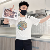 B323-DT67A-特P48控68风短袖T恤男刺绣盘扣设计感社会小伙，男装T恤，星座301C（原B323）