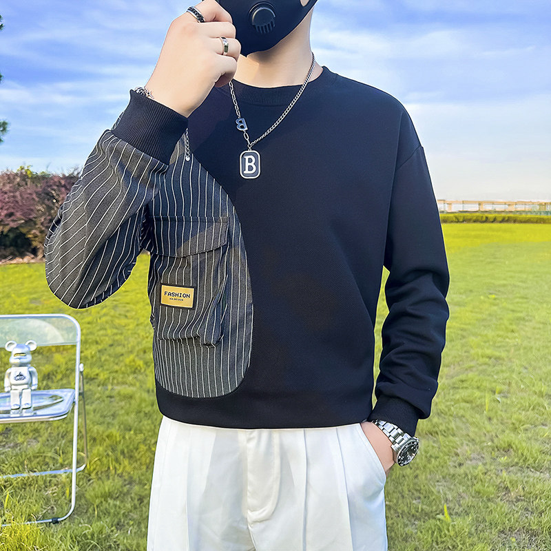 条纹拼接真口袋卫衣男设计感潮牌社会小伙长袖外套B323/WY09A/P58，女装短外套，星座301C（原B323）