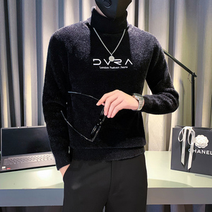 社会小伙毛衣男潮牌2023新款高领毛绒高级感打底衫 M30-特P58控79图片