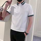 社会小伙短袖polo衫男修身潮流时尚抖音PL03/特P48控68，男装Polo衫，星座301C（原B323）