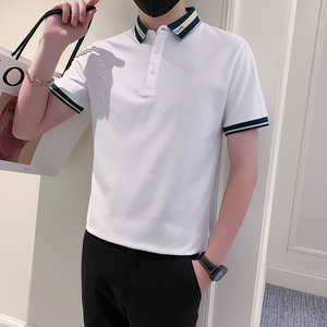 社会小伙短袖polo衫男修身潮流时尚抖音PL03/特P48控68图片