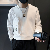 条纹拼接真口袋卫衣男设计感潮牌社会小伙长袖外套B323/WY09/P58，男装卫衣，星座301C（原B323）
