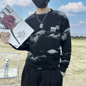 泰山印花刺绣卫衣男潮牌社会小伙高级感痞帅外套B323/WY13A/P65图片
