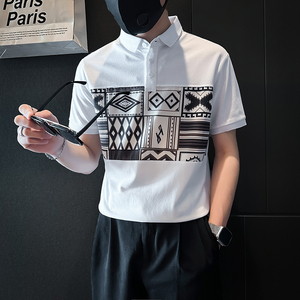 B323-PL20-P55控75短袖男POLO衫社会小伙店主风夏季新款高级感图片