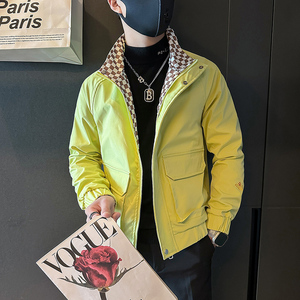 春秋款刺绣外套男高级感社会小伙立领网红夹克B323-JK03-P88图片