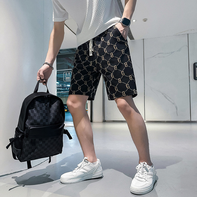B323-DK19-P48控68社会小伙店主风青春潮流痞帅休闲短裤五分裤,男装牛仔裤,星座301C（原B323）