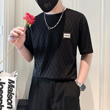 B323-DT51-P48控68短袖T恤男社会小伙店主风圆领时尚潮牌半袖衣服，男装T恤，星座301C（原B323）