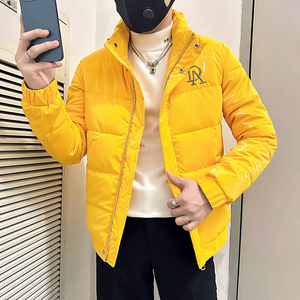 社会小伙棉衣男立领亮面修身刺绣棉服B323-MY01-P108控148图片