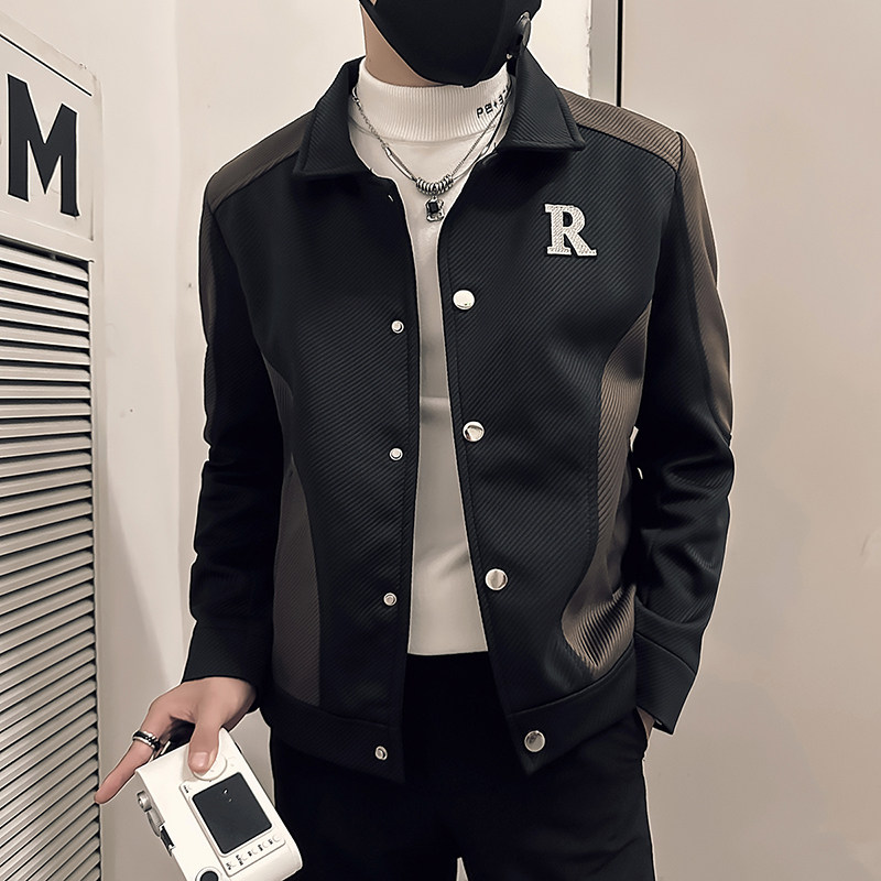高品质有垫肩社会小伙外套男高级感痞帅夹克B323-JK09-P88控128,男装夹克,星座301C（原B323）