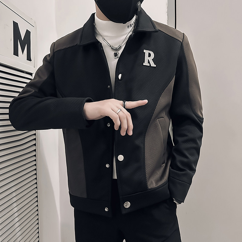 高品质有垫肩社会小伙外套男高级感痞帅夹克B323-JK09-P88控128,男装夹克,星座301C（原B323）