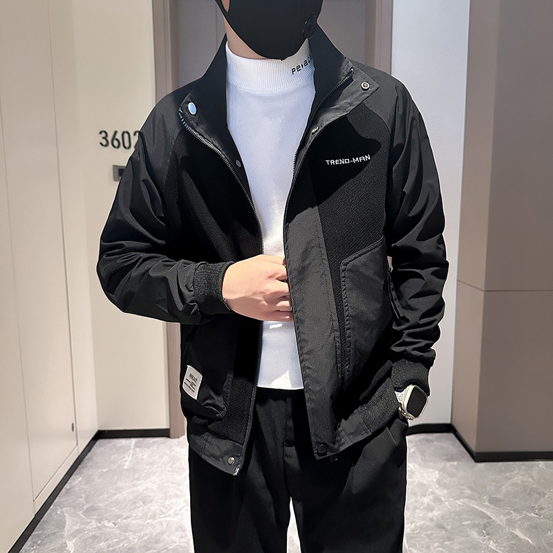 抖音夹克男潮流立领修身社会小伙高级感外套B323-JK06-P98,男装夹克,星座301C（原B323）