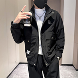 秋季男士工装外套夹克上衣修身社会小伙高级感B323-JK04-P98，男装夹克，星座301C（原B323）