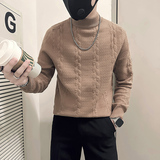 社会小伙毛衣男中领高级感英伦提花店主风加厚打底衫B323-M47-P78，男装T恤，星座301C（原B323）
