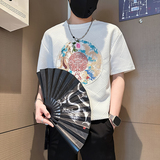 B323-DT71-P48控68社会小伙短袖T恤男店主风风绣标百搭半截袖，男装T恤，星座301C（原B323）