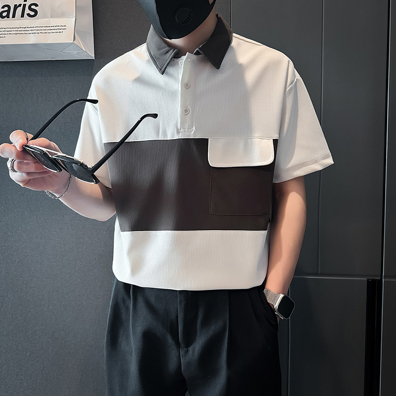 B323-PL21-P55控75短袖男polo衫社会小伙店主风夏季新款高级感,男装Polo衫,星座301C（原B323）