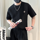 短袖T恤男款小众高级设计感拼接社会小伙店主风B323-DT58-P58，男装T恤，星座301C（原B323）