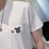 社会小伙短袖T恤男圆领修身拼接潮流DT18/特P45控65，男装T恤，星座301C（原B323）