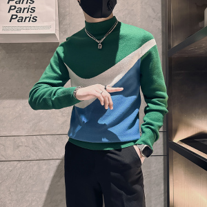 社会小伙毛衣男抗起球高级感修身针织打底衫B323-M49A-P78控108图片