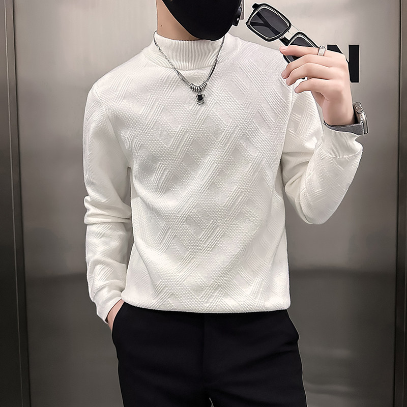 高支高密抖音社会小伙毛衣男肌理感提花针织衫B323-M37-P78控108,男装针织衫/毛衣,星座301C（原B323）