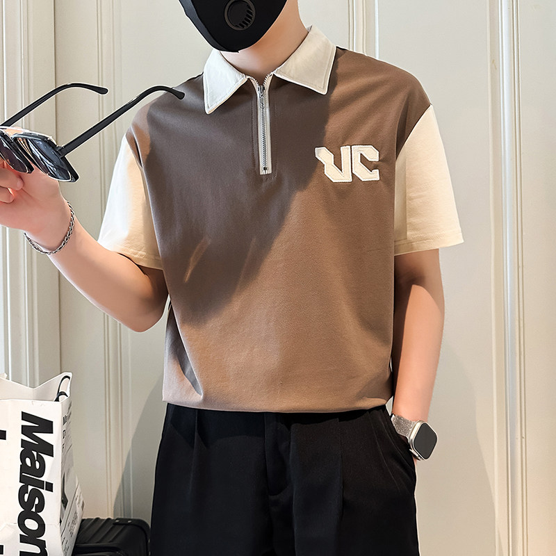 polo衫男士短袖夏季2025新款痞帅高社会小伙店主风B323-PL19-P55图片
