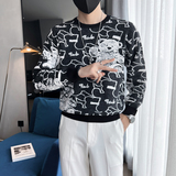 男士毛衣2023新款小熊图案个性社会小伙针织衫三色M09-P58控78，男装针织衫/毛衣，星座301C（原B323）
