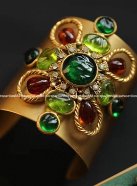 其他欧美女黄铜时尚彩琉璃