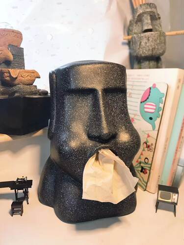 摩艾石人像纸巾盒餐桌客厅纸巾抽个性搞怪复活岛抽纸盒耳机架摆件 - 封面
