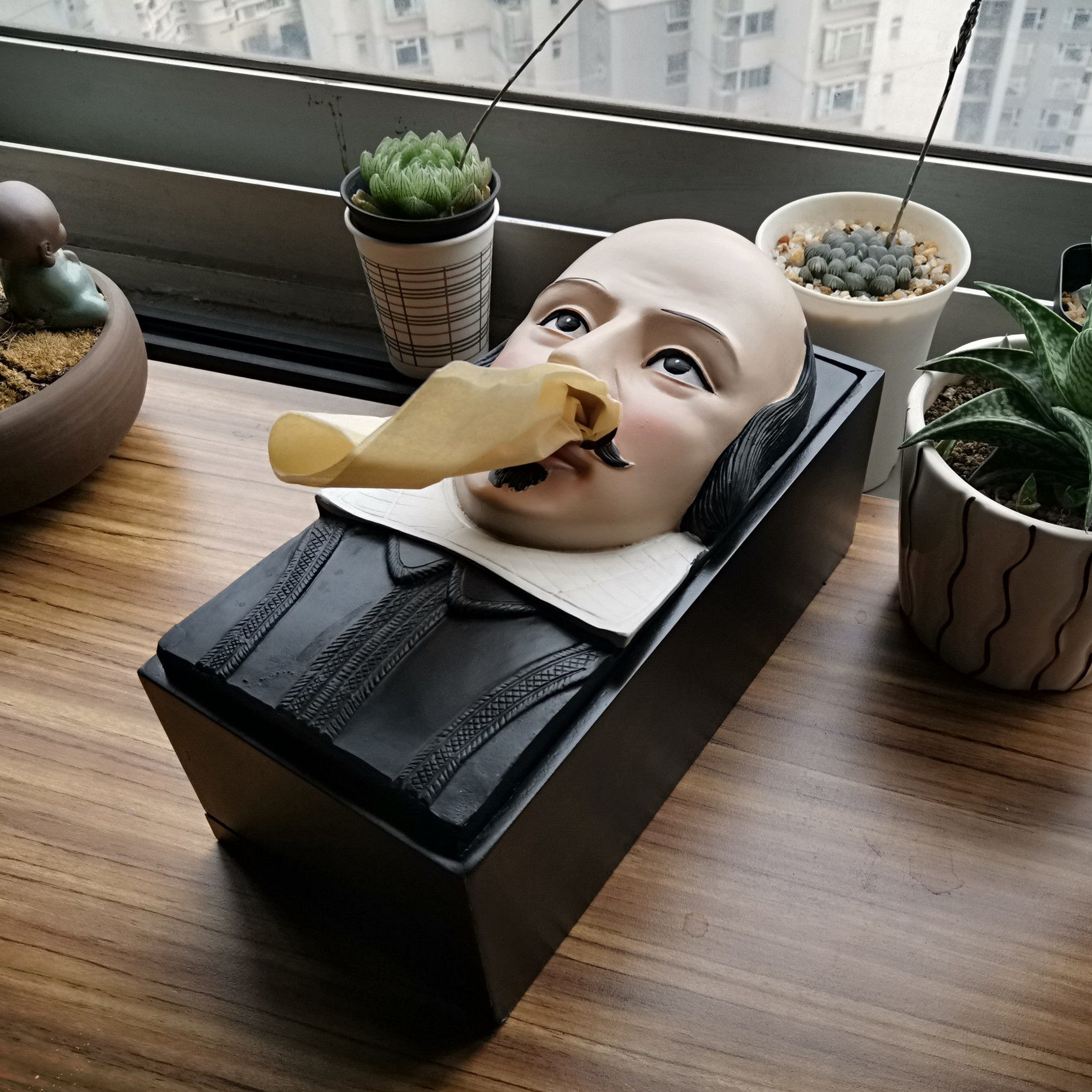 创意3d莎士比亚纸巾盒个性搞怪沙雕抽纸盒客厅办公室另类装饰摆件