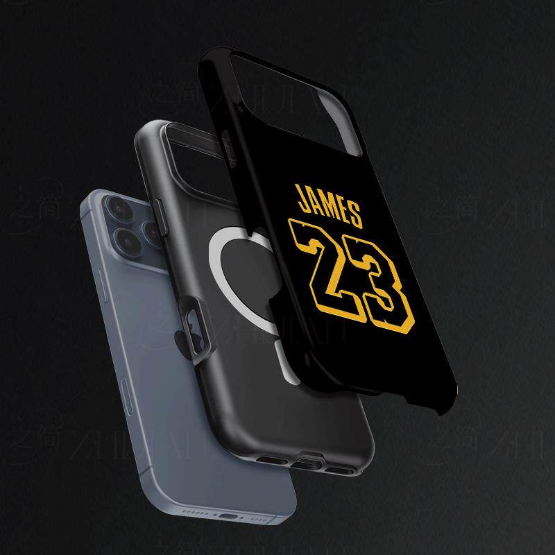 詹姆斯23号磨砂磁吸手机壳大孔亮面硬壳适用苹果iphone18promax华为PURAXVIEWOPPORENO10PROVIVOS50PROMINI