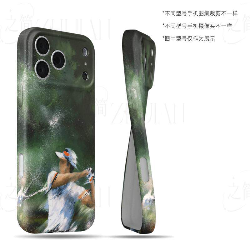 高尔夫挥杆画磨砂磁吸手机壳大孔亮面硬壳适用苹果iphone18promax华为PURAXVIEW荣耀MAGIC4PRO红米TURBO5MAX