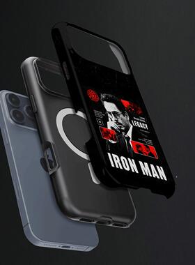 钢铁侠遗产图硬壳磨砂磁吸手机壳适用苹果iphone17promax华为VIVOX200至尊FINDX8至尊VIVOX200PROMINI小米15P