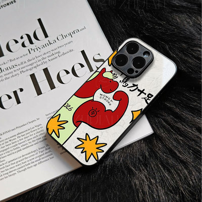 苹果17promax马力十足k玻璃手机壳马年新年祝福有钱适用苹果华为红米K90PROMAXIQOO15OPPOK12X小米MIX4