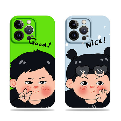 苹果17promax比耶胖胖男女菲林情侣手机壳适用苹果华为VIVOY500VIVOX100PRO红米K60E小米CIVI4PROP60ART