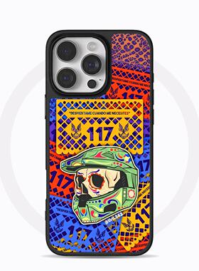 骷髅头盔117手机壳大孔电镀黑框碳纤纹二合一磁吸适用苹果17promax华为MATE60PROPLUSPURA80ULTRA小米17PROMA