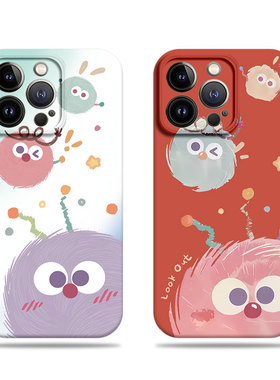 苹果17promax三只煤球菲林情侣手机壳适用苹果华为小米14PROVIVOY300TNOVA13小米13PRO小米17promax