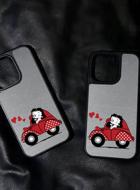 贝蒂红车送心手机壳大孔电镀黑框碳纤纹二合一磁吸适用苹果17promax华为小米17PROMAXPURA80PROPLUSPURA80ULT