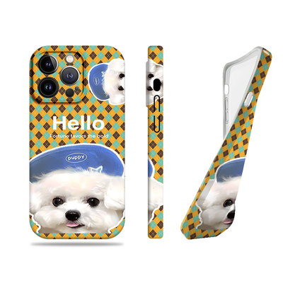 苹果17promax带帽猫咪狗狗菲林情侣手机壳适用苹果华为MATE40EVIVOS30PROMINI一加ACE5竞速版三星S24PLUS真我