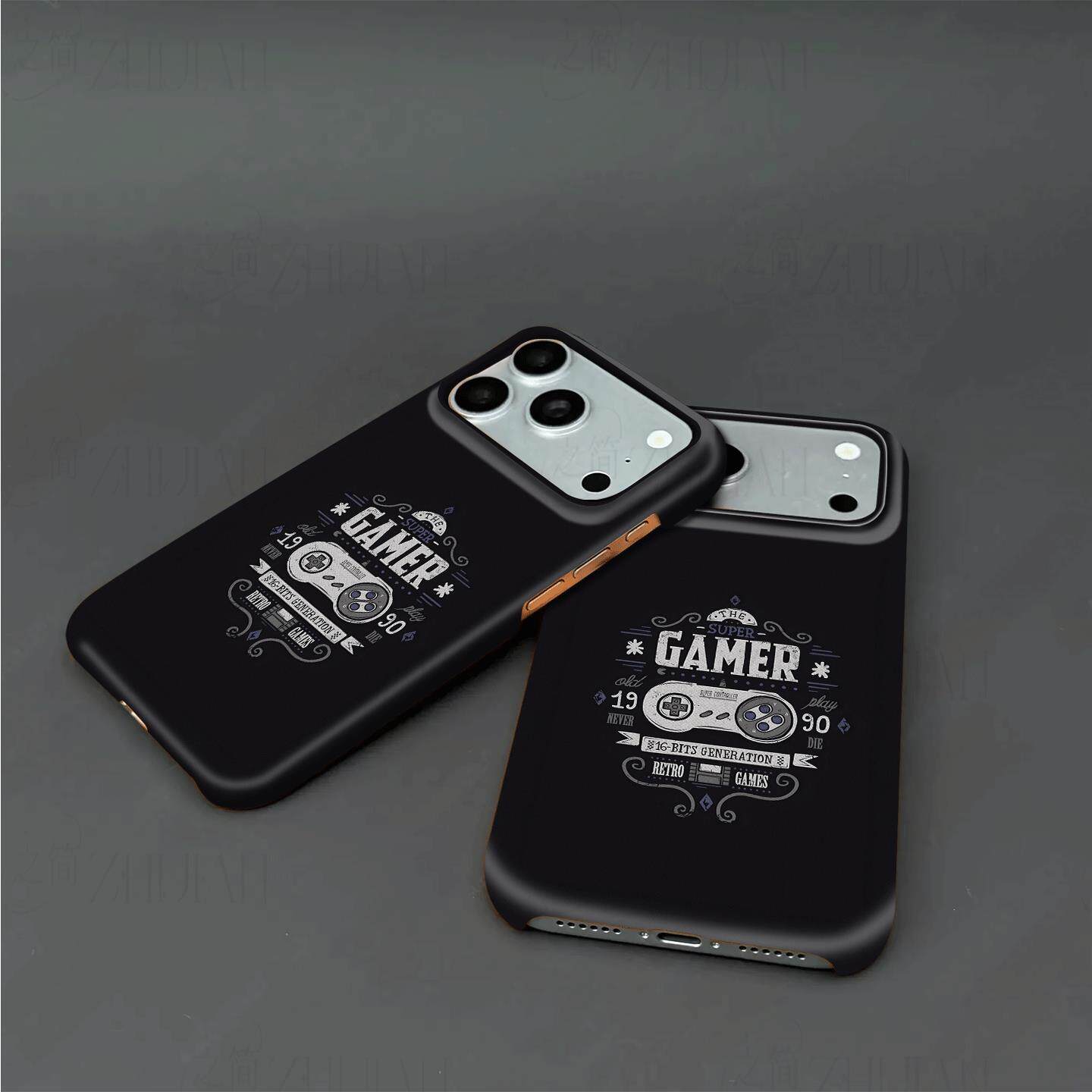 复古游戏手柄硬壳磨砂磁吸手机壳适用苹果iphone17promax华为小米17PROMAXP70PRO荣耀MAGIC7PROP80ULTRA