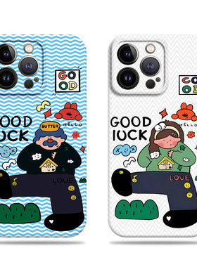 苹果17promax插画大叔女孩菲林情侣手机壳适用苹果华为FINDX7ULTRA红米K60EIQOO11PRONOVA14PRO红米K60PRO