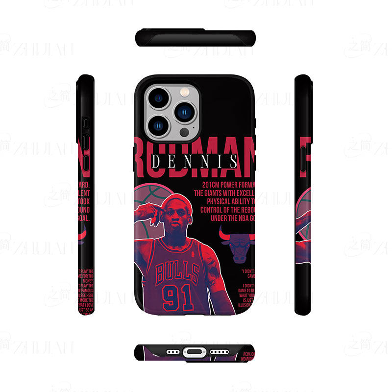 公牛队罗德曼磨砂磁吸手机壳大孔亮面硬壳适用苹果iphone18promax华为PURAXVIEWVIVOX200PROMINI华为NOVA8PRO