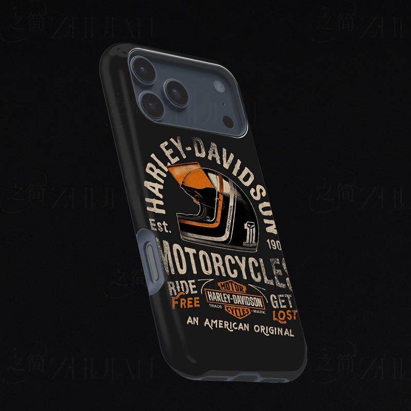 复古哈雷头盔磨砂磁吸手机壳大孔亮面硬壳适用苹果iphone18promax华为PURAXVIEWVIVOS17E1加ACE3V