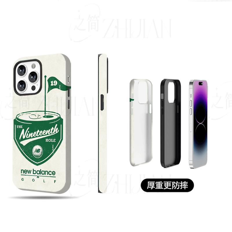 新百伦高尔夫磨砂磁吸手机壳大孔亮面硬壳适用苹果iphone18promax华为PURAXVIEW1加12华为MATE50PRO
