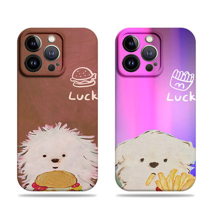 苹果17promax狗狗薯条汉堡菲林情侣手机壳适用苹果华为OPPOK12SVIVOY300T小米15SPRO红米NOTE14PROPLUSVIVOS2